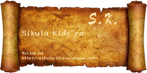 Sikula Klára névjegykártya
