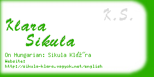 klara sikula business card